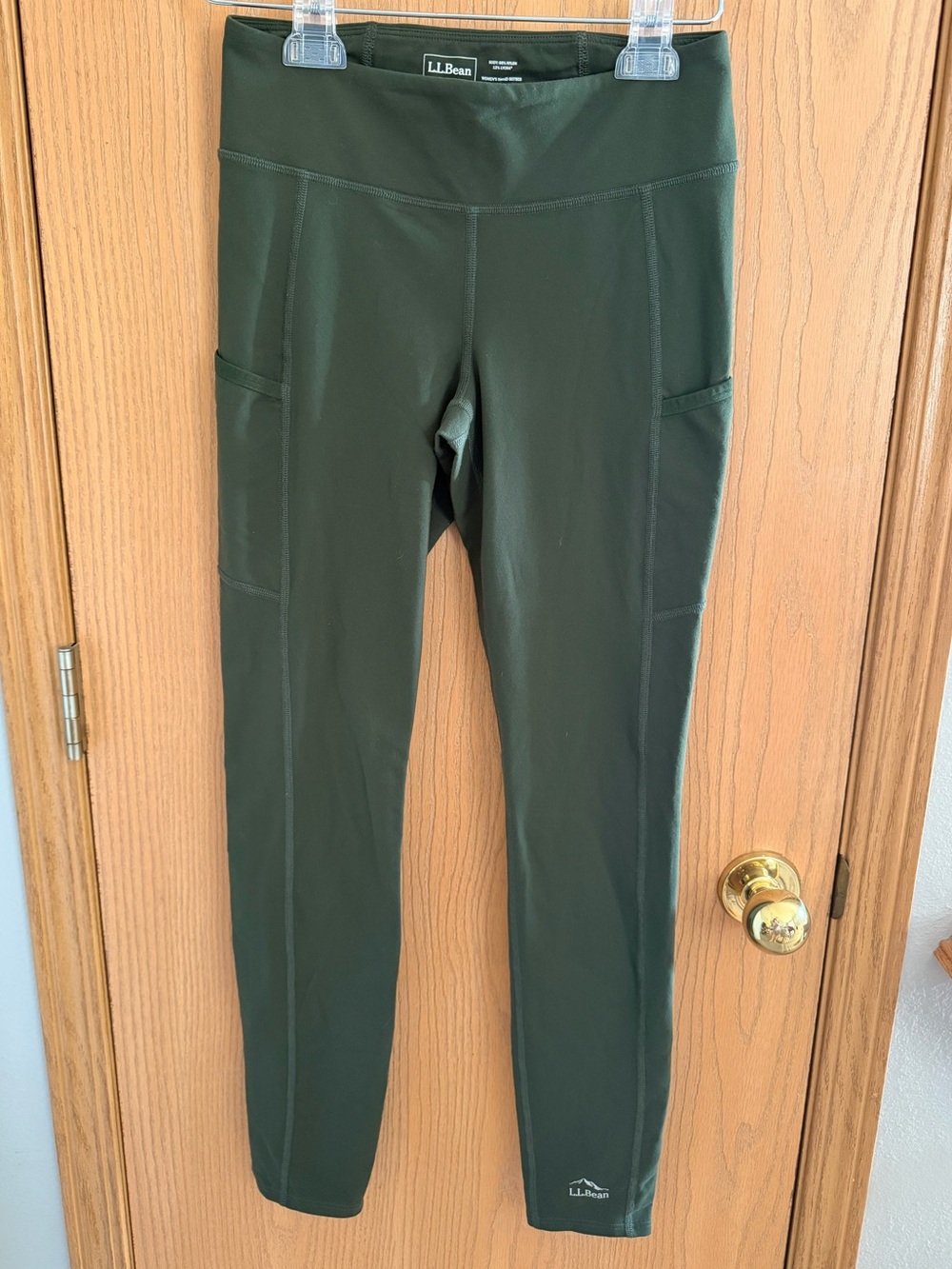 L.L.Bean Forest Green High-Rise Active Leggings with Side Pockets Women Size XS - Picture 1 of 11